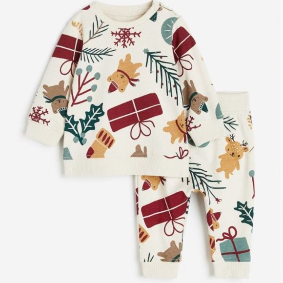 (4/$20) H&M -  Christmas Jersey Set - Picture 1 of 9